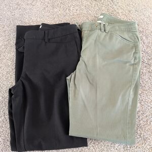 Jones New York Black and Green Women's Trousers